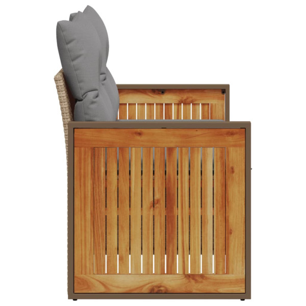 Sofá de jardín con cojines de 2 plazas ratán sintético beige M 5