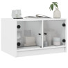 Mesa de centro c/ portas de vidro 68x50x42 cm branco 4