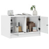 Mesa de centro c/ portas de vidro 68x50x42 cm branco 5
