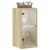 Armario auxiliar puertas de vidrio roble Sonoma 35x37x75.5 cm 4
