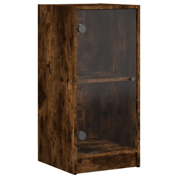 Armario auxiliar puertas de vidrio roble Sonoma 35x37x75.5 cm M 2