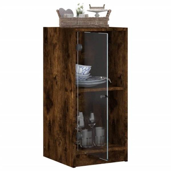 Armario auxiliar puertas de vidrio roble Sonoma 35x37x75.5 cm M 5