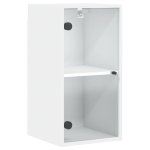 Mueble de pared con puertas de vidrio blanco 35x37x68.5 cm H