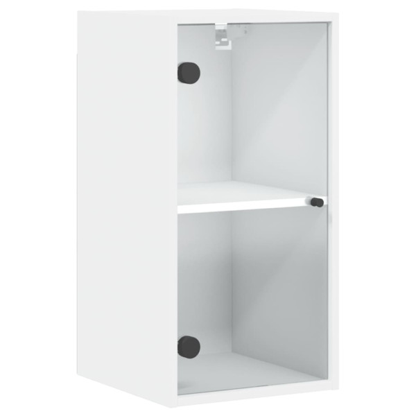 Mueble de pared con puertas de vidrio blanco 35x37x68.5 cm M 2