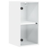 Mueble de pared con puertas de vidrio blanco 35x37x68.5 cm 2