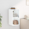 Mueble de pared con puertas de vidrio blanco 35x37x68.5 cm 3