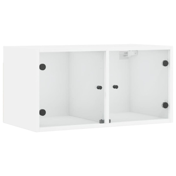 Mobiliário de parede com portas de vidro branco 68.5x37x35 cm M 2