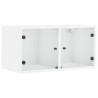 Mueble de pared con puertas de vidrio blanco 68.5x37x35 cm 2