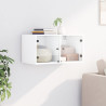 Mueble de pared con puertas de vidrio blanco 68.5x37x35 cm 3