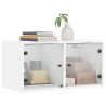 Mueble de pared con puertas de vidrio blanco 68.5x37x35 cm 4