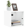 Mesa de cabeceira c/ porta de vidro 35x37x35 cm branco 4
