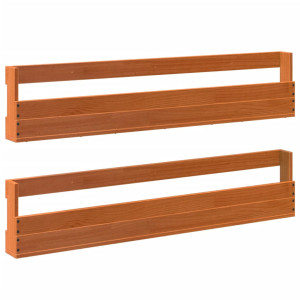 Sapateiras parede 2 pcs 110x8.5x23.5 cm pinho maciço castanho H