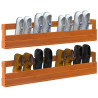 Sapateiras parede 2 pcs 110x8.5x23.5 cm pinho maciço castanho 4