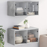 Mueble pared puertas vidrio 2 uds gris hormigón 68.5x37x35 cm 1