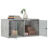 Mueble pared puertas vidrio 2 uds gris hormigón 68.5x37x35 cm 5