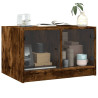 Mesa de centro c/ portas de vidro 68x50x42 cm carvalho fumado 4