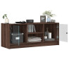Mueble de TV con puertas de vidrio marrón roble 102x37x42 cm 5