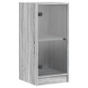 Armário de apoio c/ portas de vidro 35x37x75.5 cm cinza sonoma 2