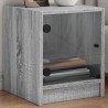 Mesitas noche con puertas vidrio 2 uds gris Sonoma 35x37x42 cm 1