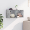 Mueble de pared puertas de vidrio gris hormigón 68.5x37x35 cm 3