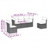 Set de muebles de jardín 5 pzas y cojines ratán sintético negro 3