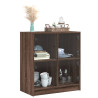 Armario auxiliar puertas de vidrio marrón roble 68x37x75.5 cm 4