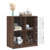 Armario auxiliar puertas de vidrio marrón roble 68x37x75.5 cm 5