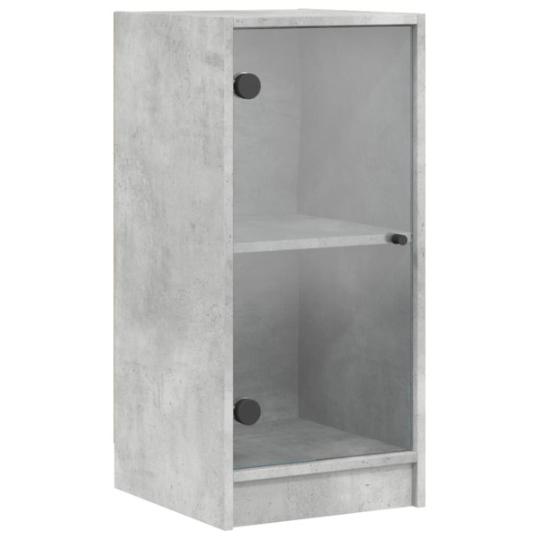 Armario auxiliar puertas de vidrio gris hormigón 35x37x75.5 cm M 2