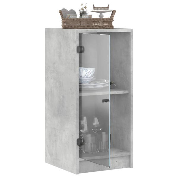 Armario auxiliar puertas de vidrio gris hormigón 35x37x75.5 cm M 5