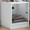 Mesitas de noche con puertas de vidrio 2 uds blanco 35x37x42 cm 1