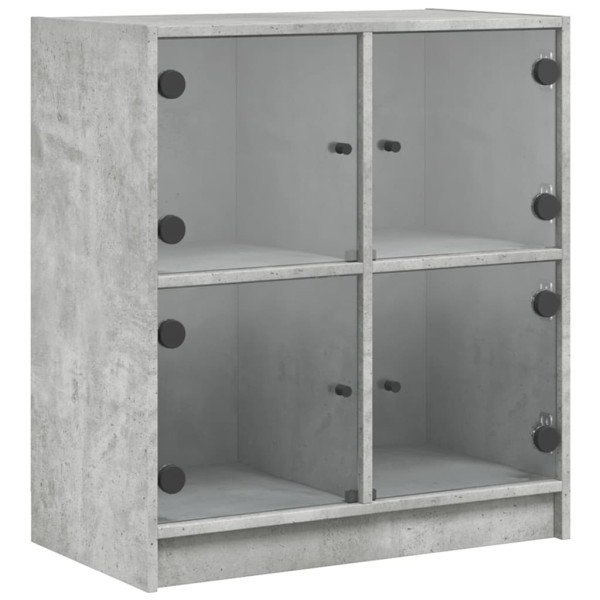Armario auxiliar puertas de vidrio gris hormigón 68x37x75.5 cm M 2