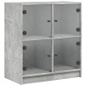 Armario auxiliar puertas de vidrio gris hormigón 68x37x75.5 cm 2