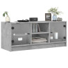 Mueble de TV con puertas de vidrio gris hormigón 102x37x42 cm 4