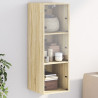 Mueble de pared puertas de vidrio roble Sonoma 35x37x100 cm 1