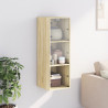 Mueble de pared puertas de vidrio roble Sonoma 35x37x100 cm 3
