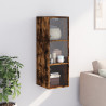Mueble de pared puertas de vidrio roble ahumado 35x37x100 cm 3