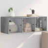 Mueble de pared puertas de vidrio gris Sonoma 102x37x35 cm 1