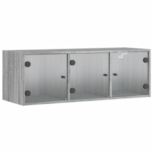 Mueble de pared puertas de vidrio gris Sonoma 102x37x35 cm H