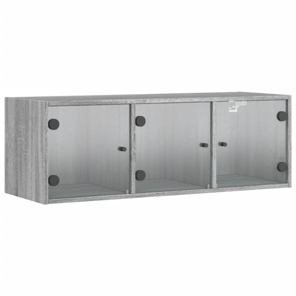 Mueble de pared puertas de vidrio gris Sonoma 102x37x35 cm M 2