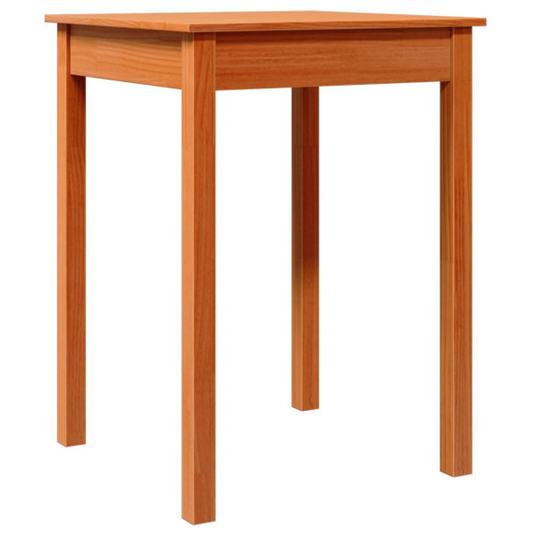 Mesa de comedor madera maciza de pino marrón cera 55x55x75 cm M 2