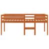 Cama alta madera maciza de pino marrón cera 80x200 cm 4