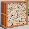 Soporte leña de exterior madera pino marrón cera 109x52x106 cm 1