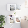 Mueble pared con puertas de vidrio 2 uds blanco 68.5x37x35 cm 3