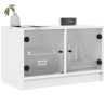 Mueble de TV con puertas de vidrio blanco 68x37x42 cm 4