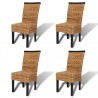 Sillas de comedor 4 unidades madera maciza de mango y abacá 2