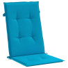 Cojín silla de jardín respaldo alto 2 uds tela azul 120x50x3 cm 4