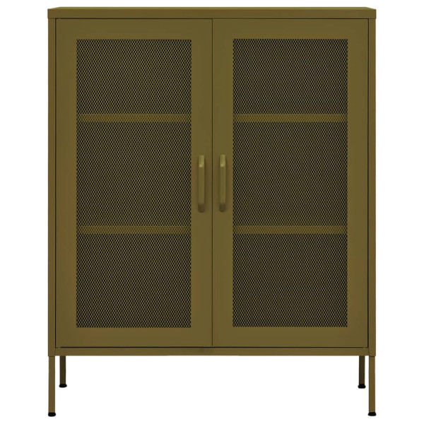 Armario de almacenamiento acero verde oliva 80x35x101.5 cm M 3