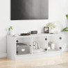 Mueble de TV con puertas de vidrio blanco 102x37x42 cm 3