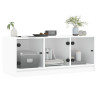 Móvel de TV c/ portas de vidro 102x37x42 cm branco 4