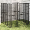 Parque para cães com 4 painéis aço galvanizado preto 4